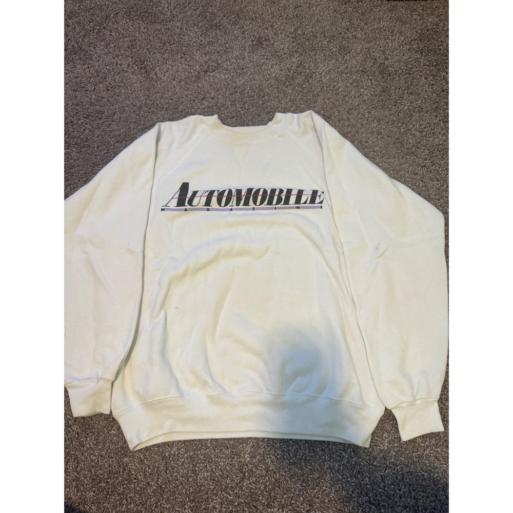 Vintage 90s AUTOMOBILE sweatshirt USA Raglan Graphic – Double Sided‎ – L